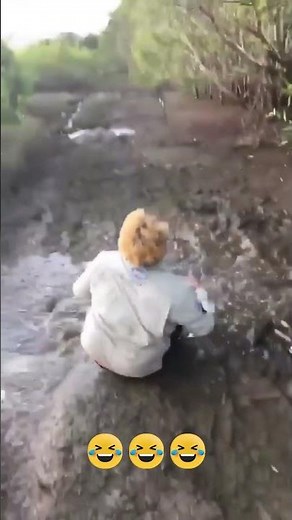 😂 Bro Slips Hard on Muddy Road! Funniest Fall Ever 💦🤣