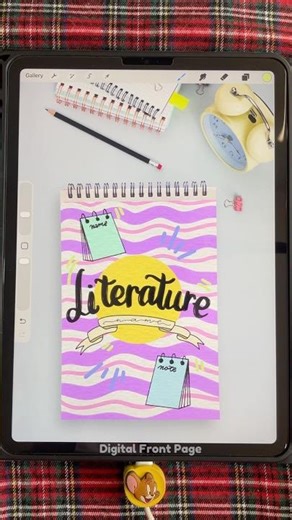 Literature Notebook Cover — Soft Purple Aesthetic 📖💜✨ #LiteratureNotes #DigitalDesign #Procreate
