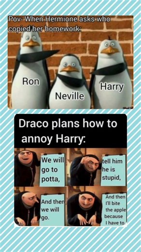 Gryffindor Homework Scramble and Draco’s Master Plan Meme#shorts #harrypotter #funnymemes