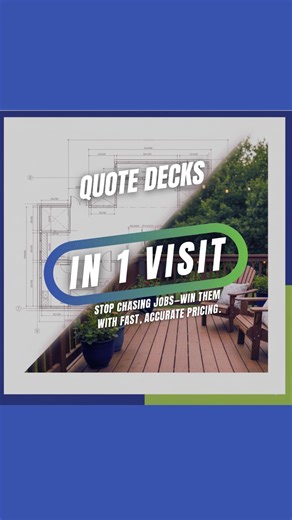 Quote decks in one visit. Stop chasing jobs—win them with fast, accurate pricing. DeckMetriX is THE software for creating fast and accurate deck quotes because it was built by experienced contractors who have scaled their deck business to over $10M. Just one call will show you what we can do for you, no hard sell, no fluff, just plan results. See for yourself, book a demo today to see: A real deck priced in minutes. No fluff, no hard sell. WHAT YOU’LL SEE ✅ Live deck build & price We sketch a de