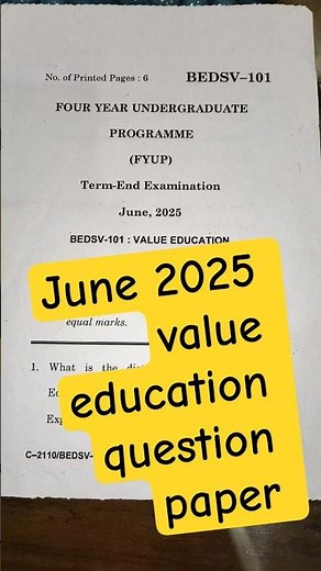 BEDSV 101 June 2025 /IGNOU previous year question paper/#ignou#ignoupreviousyearquestionpaper#exam
