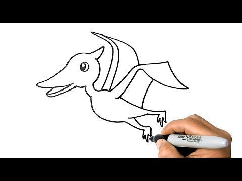 How to DRAW DINOSAUR (PTEROSAUR) Easy Step by Step