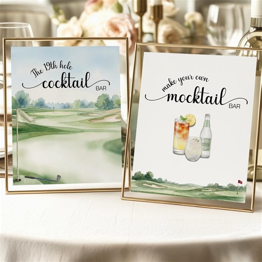 Golf Party Bar Sign Bundle | Printable Drink Station Signs | Instant Download - Etsy