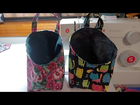 How to make a quick and easy themed storage pod / gift bag / car bag - fabric editions free pattern.
