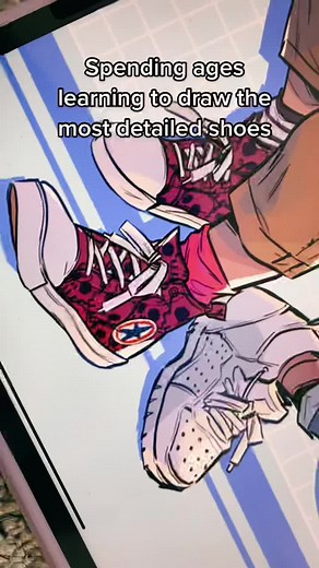 Illustrating Detailed Shoes on iPad