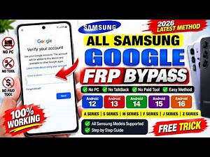 2026 New Method 👉 All Samsung FRP Bypass | Unlock Android 12/13/14 | Remove Google Account