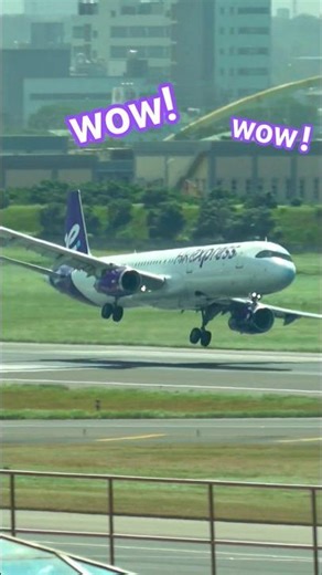 最後來那麼一下乘客應該嚇壞了！驚呼連連！😅😢😱 香港快運 UO112 空巴A321 #typhoon #crosswind #landing #crab #goaround #20250813