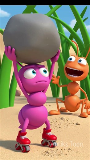 “Cheenti ne uthaya bada patthar 😱😂 | Ant Power Comedy | Funny Cartoon Shorts”