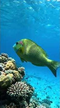 Stoplight Parrotfish Color Shift 😍 Coral Scraping & Sharp Turn in 4K Underwater Wildlife