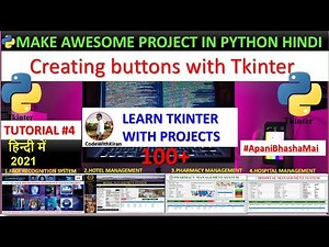 Creating buttons with Tkinter - Python Tkinter GUI Course in Hindi #4