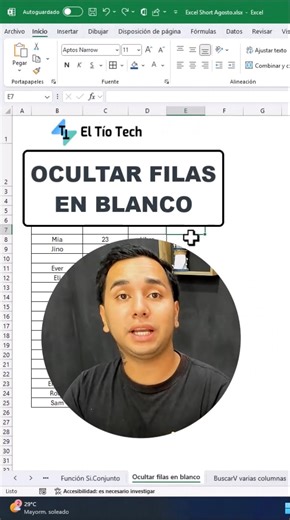 Excel organiza tu información automáticamente 🧠 #ElTioTech #Excel #excellence #exceltutorial #shorts | El Tio Tech