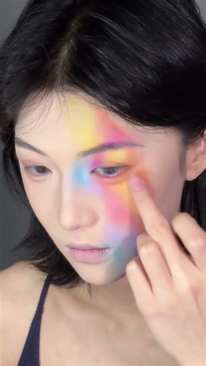 Laundry Detergent! My attempt at using colorful eyeshadow for light #makeup #makeupeffects #viral