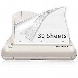 Electric Hole Puncher 3 Hole, Electric Hole Punch, 30 Sheet Capacity, Electric 3 Hole Punch Heavy Duty with Adapter, Long Lasting 3 Hole Punch Electric for Office School Studio, 9/32" Holes, White