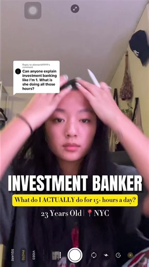 Replying to @alienwrld1999 What does an investment banker ACTUALLY do? - here is a hour by hour breakdown of my work day (pt. 1) basically you can’t be “efficient” because you are staffed on a million projects that are all “high priority” to each senior soooo u kinda have to deliver. Also waiting for comments through the chain and lots of going back and forth ☺️☺️ #investmentbanker #investmentbanking #ib #corporatelife #wallstreet #womeninfinance #nyc #dayinthelife #financecareer #nycworklife #w