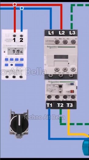 timer digital.. تايمر.. كونتاكتور... contacteur..auto-manuel #electrical #electa3lim #electrician