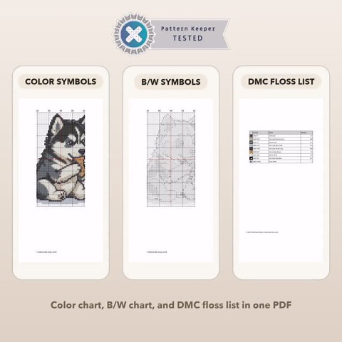 Cute Husky Puppy Cross Stitch Pattern PDF - Siberian Husky Dog With Bone Embroidery Design - Modern Animal Needlepoint Pattern for Beginners - Etsy