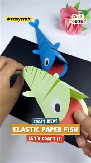 DIY Fun Paper Craft Fish Shape 🐋 | Fun Moving Paper Toy Tutorial #shorts