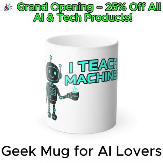 I Teach Machines | AI & Tech Hoodies, Crop Tops & Mugs – Etsy Launch Sale!