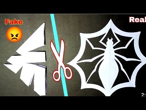 How to cut paper spider/ DIY real paper Spider cutting / Not fake/ Easy Origami paper Spider cutting