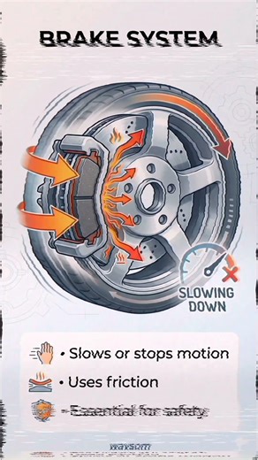 Brake System Explained ⚙️ | Mechanical Basics #education #brakesystem #mechanicalengineering #learn