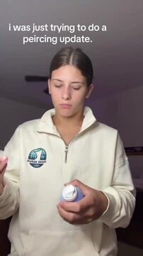 1.4K views | This person tried to clean their ear piercing with an antiseptic spray but was caught off guard by the sudden pressure. The surprise made them lose balance and fall off their chair in a hilariously unexpected manner. | Jukin Copyright Management | Facebook