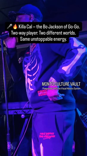 Love DC Go-Go by MITCHCRAFT on Instagram: "🎤🔥 Killa Cal, the Bo Jackson of Go-Go. Two-way player. Two different worlds. Same unstoppable energy. Some artists pick a lane… Cal built two highways. From Rare Essence to W.H.A.T. Band, from hip-hop bars to go-go crank, from the streets that raised him to the industry that respects him, he’s mastered it all. The voice? Iconic. The delivery? Violent precision. The presence? Different every time. This clip shows why Cal stays in a league of his own, a