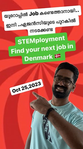 Maveesh Velayudhan on Instagram: "🇩🇰 നിങ്ങൾക്ക് ഒരു Job കണ്ടുപിടിക്കാൻ ഒരു അവസരം.. STEMployment Find your next job in Denmark Dear Participant, Thank you for joining our upcoming event taking place online on 25 October 2023. In order to get the most of this job fair we recommend you to: Register and upload your CV When you register, be specific about your language, technical or soft skills, as well as educational fields. You can add your picture and, if you have one, your Skype account ID. If
