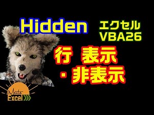 エクセル VBA 26 行の表示非表示 Hidden プログラミング