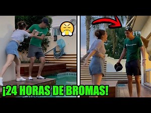 MY GIRLFRIEND PLAYS PRANKS ON ME FOR 24 HOURS 😂! *it ends badly*