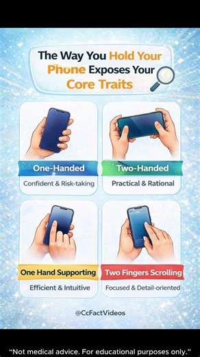 Phone grip reveals personality traits🤳🏻| CcFactVideos #shorts #educational #phonegrip #personality