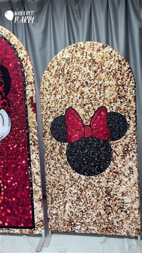 ✨ Transform your party space with our dazzling Minnie Mouse backdrop set! #MinnieMouse #PartyDecor