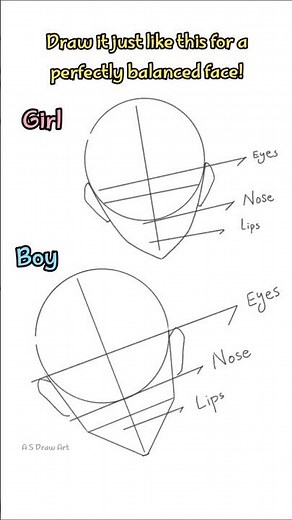 Stop 🖐️Struggling!🩷 Perfect Face Proportions Tutorial #drawing #howto #art