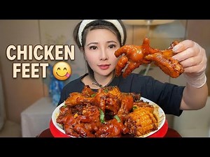 Spicy Chicken Feet + Juicy Spinach Dumplings ASMR 🌶️🥟 | Satisfying Mukbang