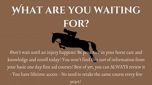 Equine First Aid - Has there ever been a time where you were caring for a horse, or perhaps you do own your own horse? This course is an absolute must for any equestrian! And guess what? Lifetime access! You can go back and review the information whenever you need too - No need to retake a in person 4 hour course every 3 years! Sign up with the link below! There are different payment plans too to make it as affordable for everyone, no matter the circumstances https://holistic-animal-studies-by-a