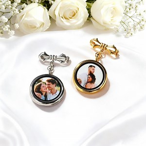 Wedding Gift for Groom Wedding Lapel Pin, Custom Photo Lapel Pin, Boutonniere Photo Charm, Groom Lapel Pin, Wedding Memorial Pin for Groom - Etsy