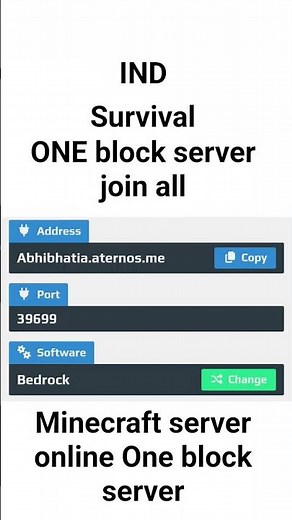 minecraft live server online One block server join bedrock version