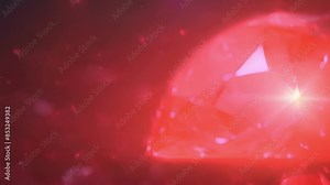 Sparkling Ruby A fiery red gem that seems to burn with an intense luster its sharp facets reflecting beams of light in all directions.