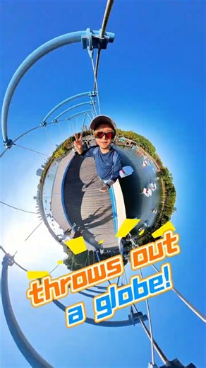 So BLUE&CLEAN Sky Lake. throws out a globe360！#insta360 #doraemon #doraemoon999 #360camera