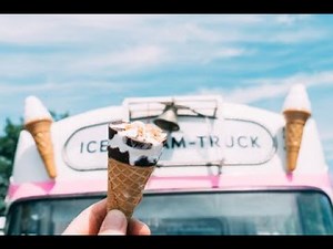 At the ice cream van today with cheerful sounds
