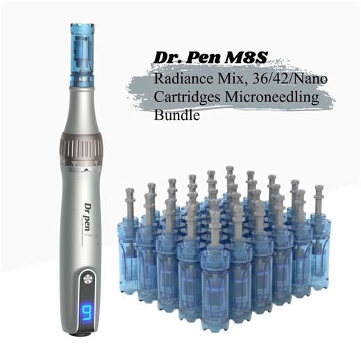 Dr. Pen M8S Radiance Mix, 36/42/Nano Cartridges Microneedling Bundle