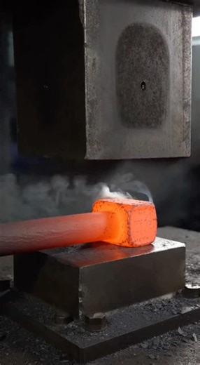 Hydraulic compression test with hot material #shorts