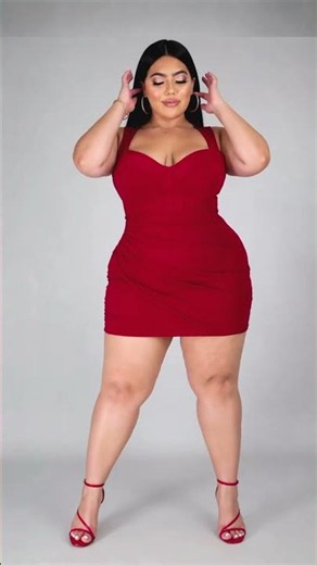 Hermoso Vestido Rojo Corto Moda Mujer #moda #plussize #fashion