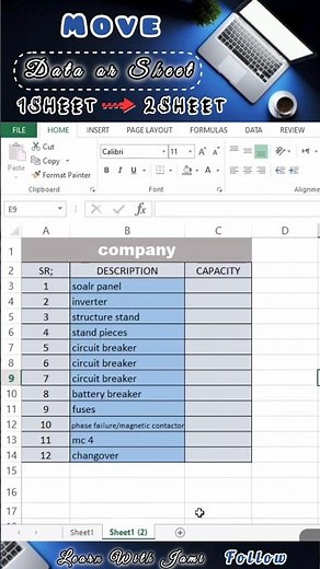 data format move or copy in excel|shortcut to move data in other sheet #exceltips #movedata