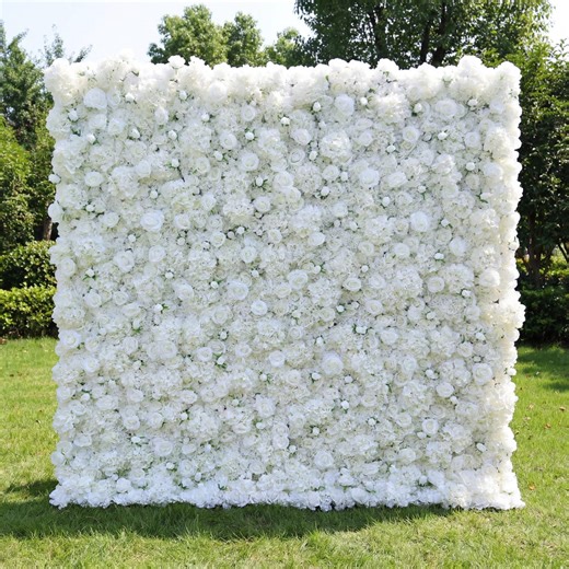 White Spring Garden Rose Flower Wall – Roll up Fabric Wedding Backdrop - Etsy