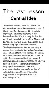 The last lesson class 12 | the last lesson Central idea | #class12