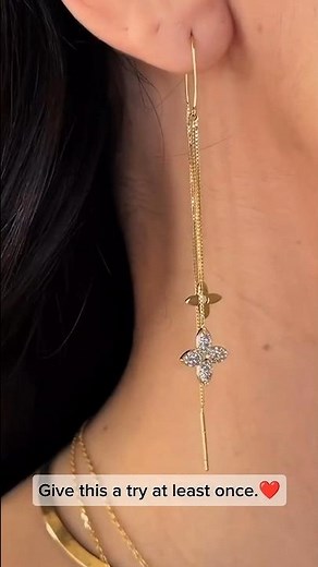The Most Elegant Earrings You'll See Today ✨🦋 #earrings #fashion #jewelry #earringstyle #style