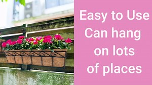 LaLaGreen Wall Planters for Outdoor Plants (2 Pack, 16 Inch) Window Flower Boxes Basket Attach to House, Deck Railing Strawberry Planters with Coco Liners BalconyTroughs Fence Patio Porch Over Rail