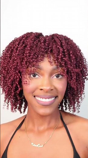 I transformed my hair with the NEW burgundy Curl Color from @AsIAmNaturally ♥️ #hairtransformation