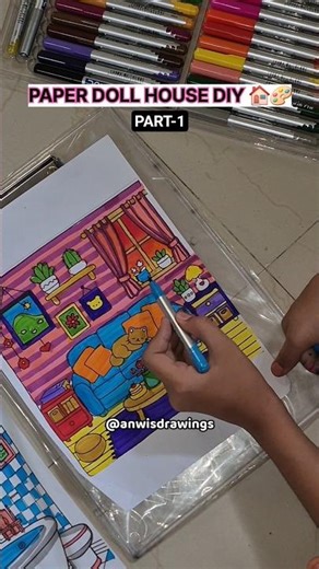 DIY Paper Doll House Interiors 🏠✨ | Mini Room Setup | Easy & Cute Craft#shorts#diy#craft#doms#viral