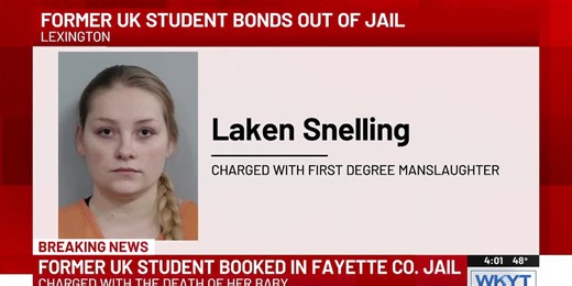 Former UK student indicted in baby’s death Booked into Fayette County Detention Center